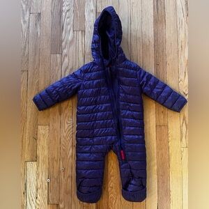 Primary Deep Purple Puffer Bunting Snowsuit 6-12 months